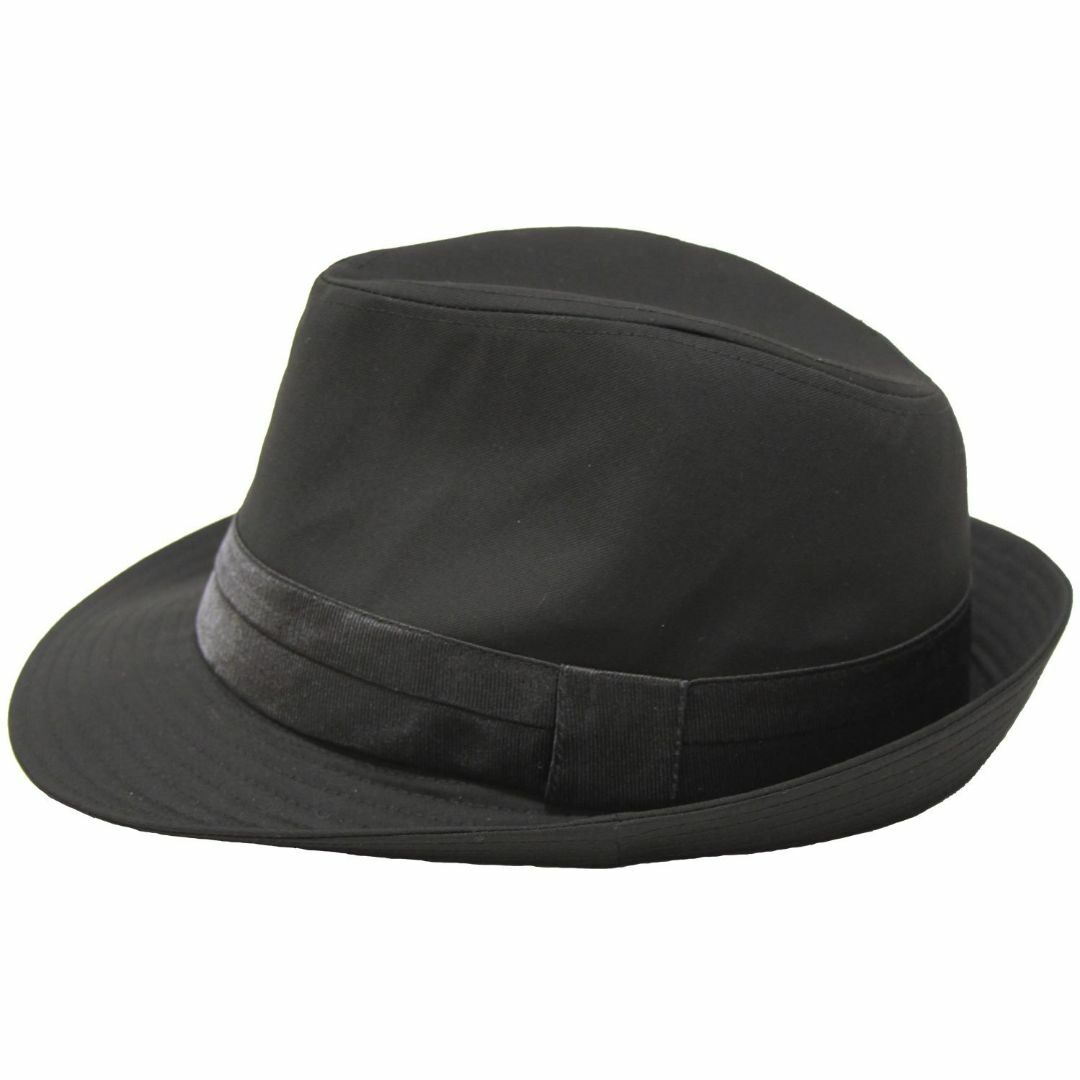 [エクサス]中折れハット 大きいサイズ帽子 頭回り約61cm ブラックブラック メンズのファッション小物(その他)の商品写真