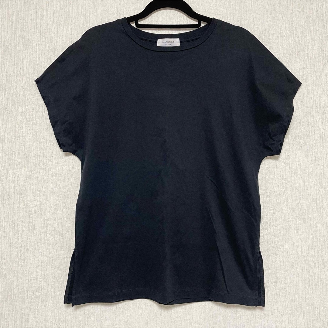 OPAQUE.CLIP(オペークドットクリップ)のOPAQUE.CLIP オペーク コットン Tシャツ ブラック 38 M レディースのトップス(Tシャツ(半袖/袖なし))の商品写真