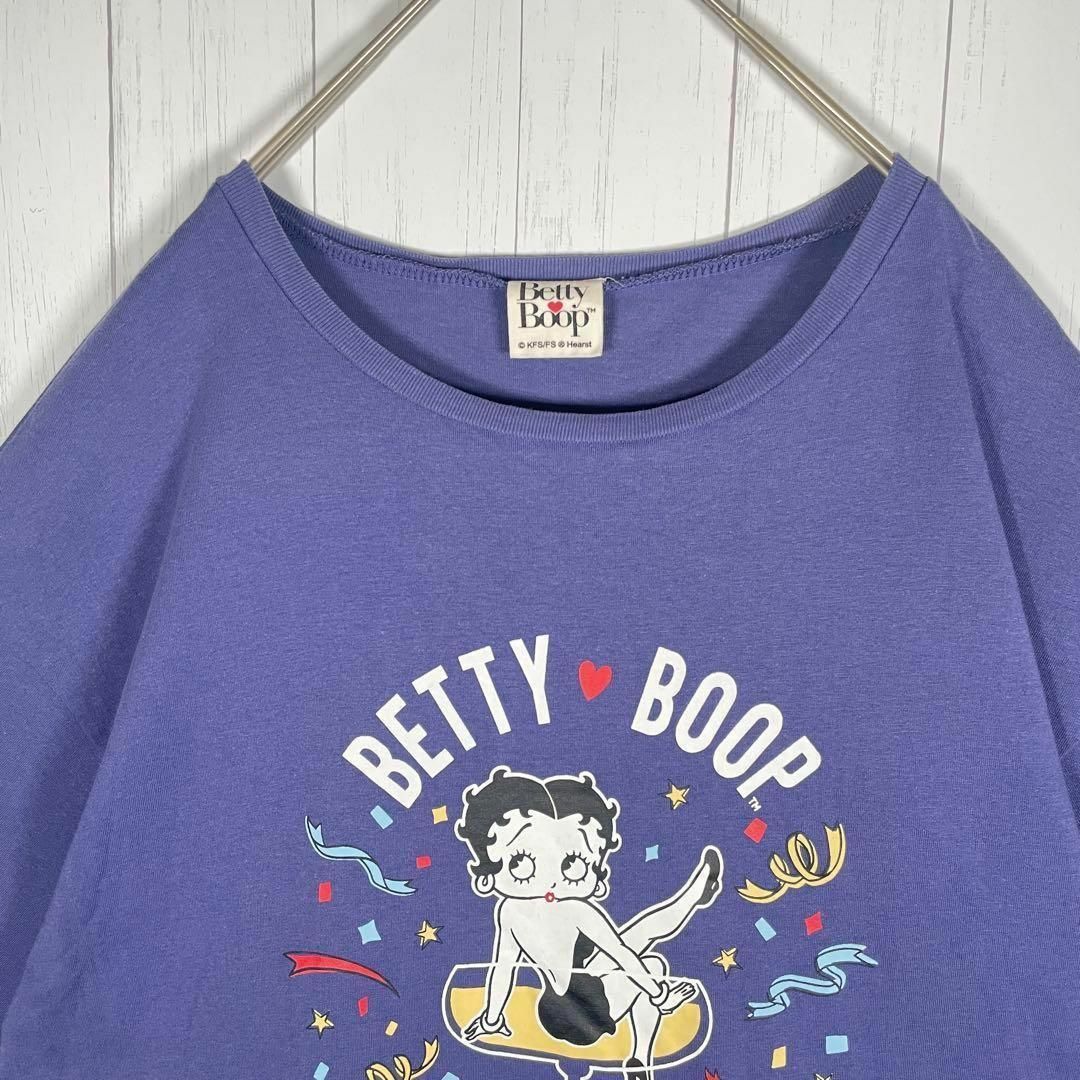 VINTAGE(ヴィンテージ)の[古着]ベティちゃん　半袖　Tシャツ　プリントデザイン　キャラロゴ　紫　白 メンズのトップス(Tシャツ/カットソー(半袖/袖なし))の商品写真