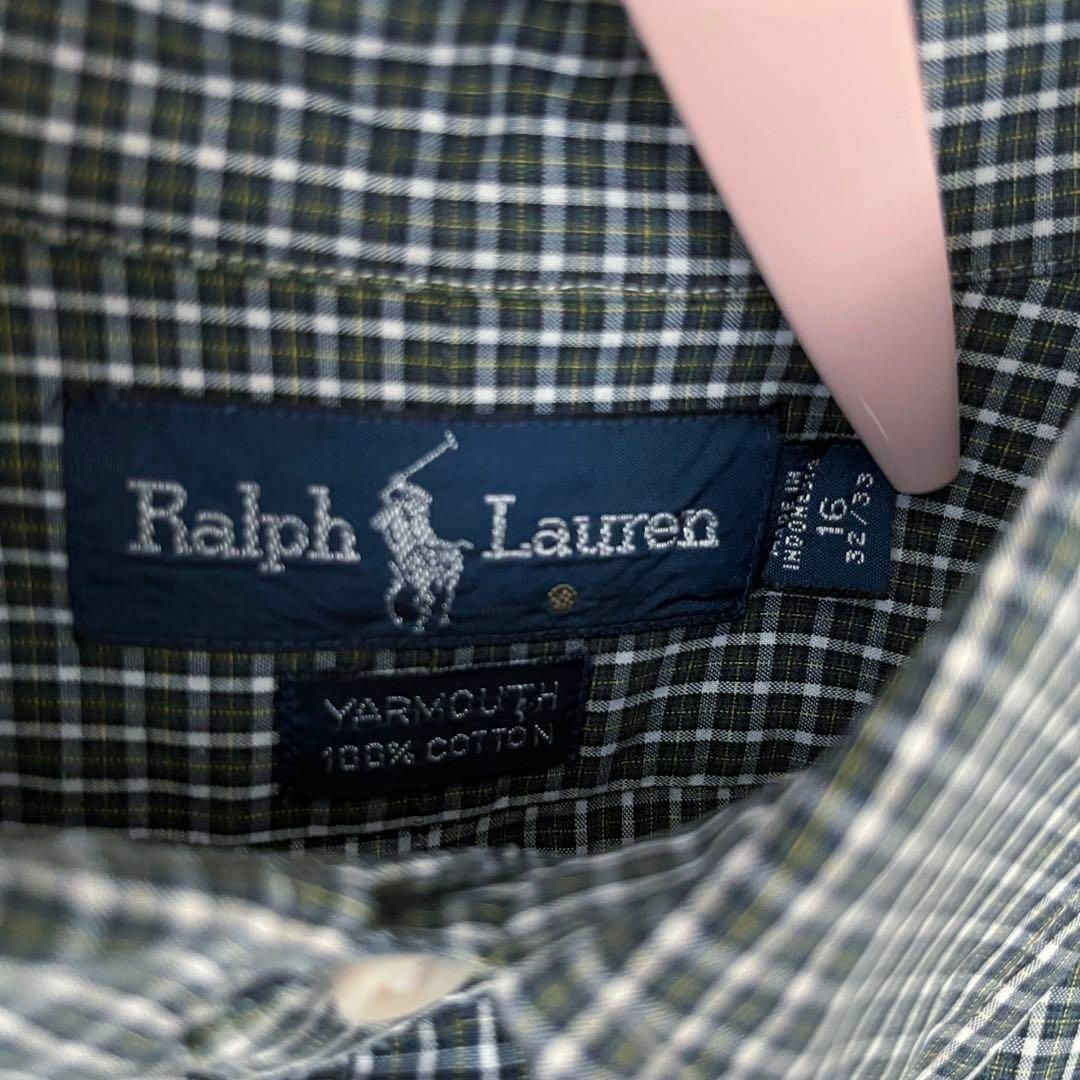 Ralph Lauren(ラルフローレン)の90sヴィンテージ古着　ラルフローレン長袖ブロードチェック柄BDシャツL相当刺繍 メンズのトップス(シャツ)の商品写真