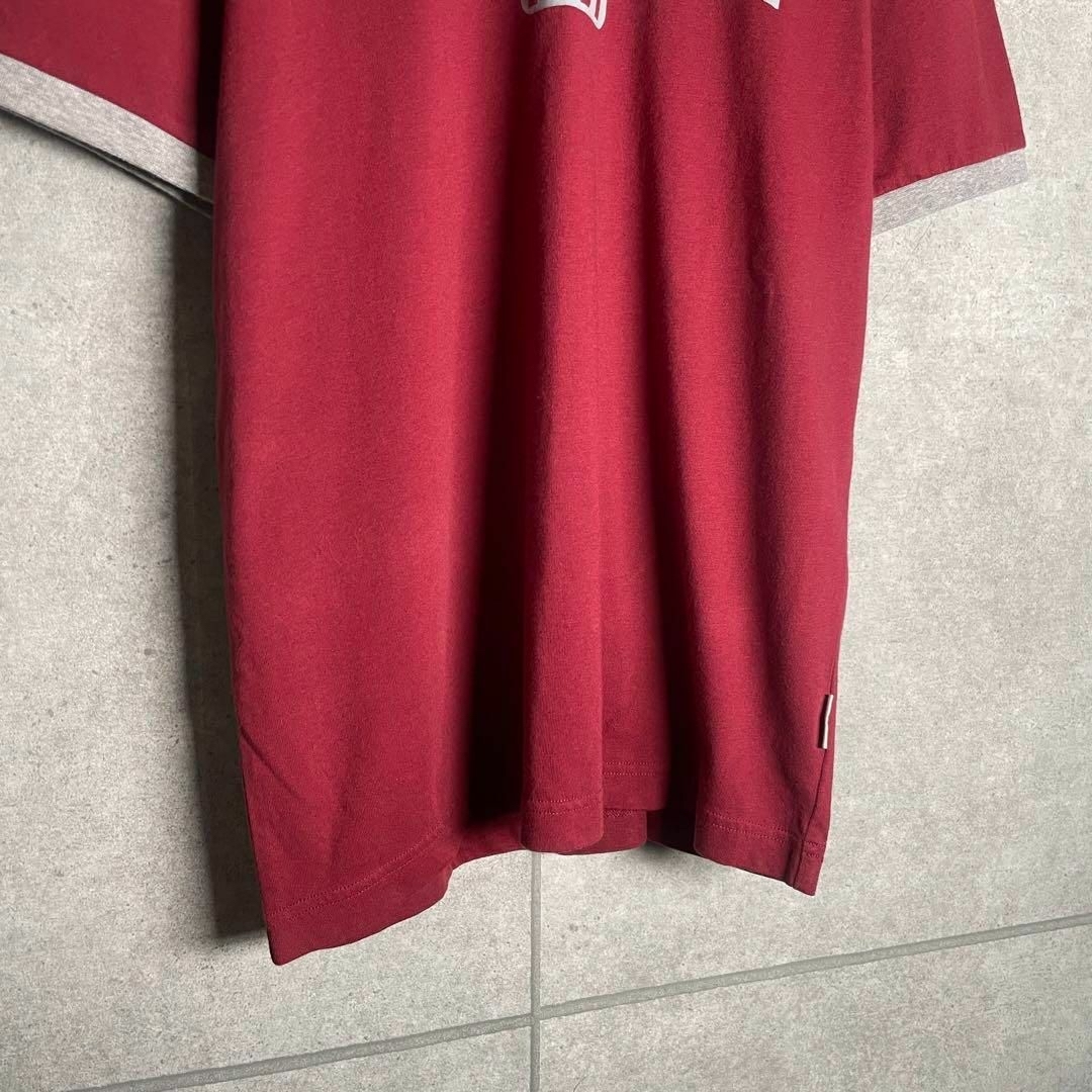 VINTAGE(ヴィンテージ)の[古着]ビンテージ　半袖　リンガーTシャツ　プリント　良配色　赤　グレー メンズのトップス(Tシャツ/カットソー(半袖/袖なし))の商品写真