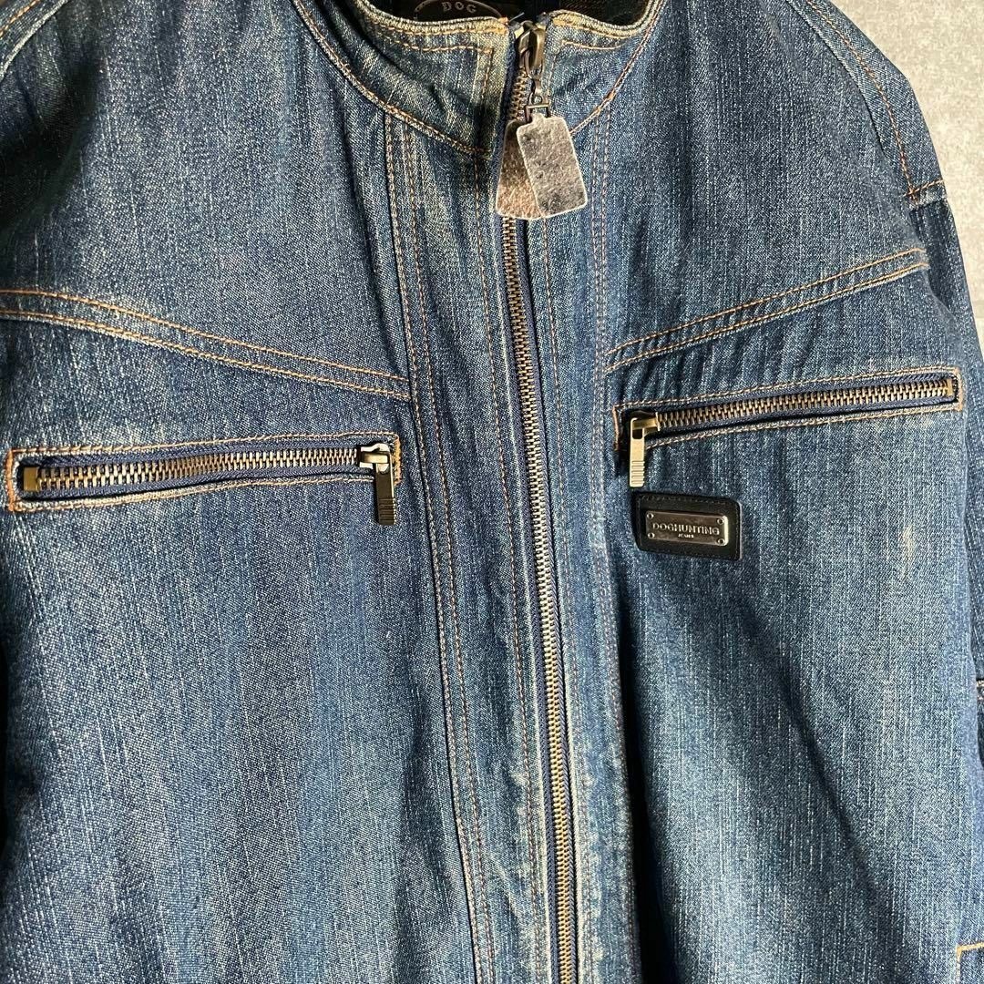 VINTAGE(ヴィンテージ)の[古着]ビンテージ　Gジャン　バック刺繍　犬　レザー　メタルロゴ　90s　極上物 メンズのジャケット/アウター(Gジャン/デニムジャケット)の商品写真
