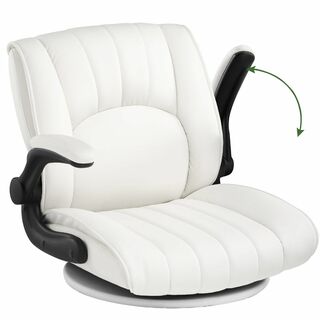 【色: ホワイト】ComHoma 座椅子 回転座椅子 ゲーミング座椅子 コンパク(その他)