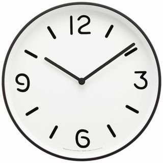 レムノス 掛け時計 アナログ アルミ モノクロック 白 MONO Clock L(置時計)