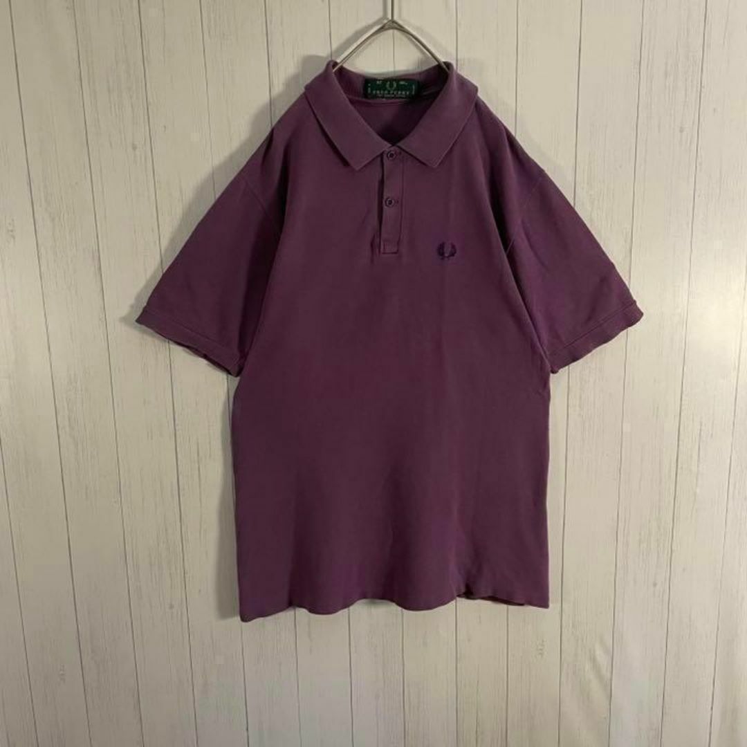 FRED PERRY(フレッドペリー)の[古着]フレッドペリー　半袖　ポロシャツ　パープル　ワンポイント刺繍　90s メンズのトップス(ポロシャツ)の商品写真