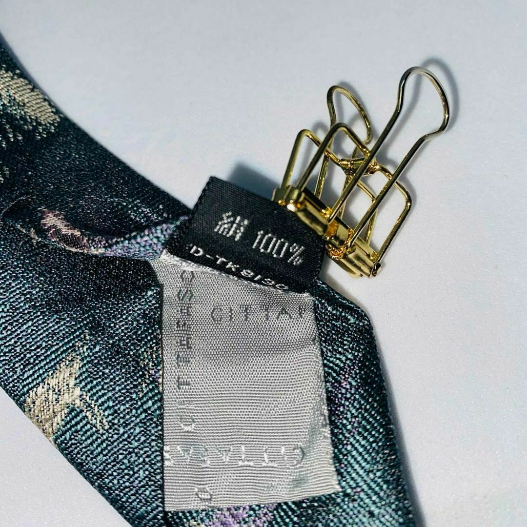 CITTAFASCINO シルクネクタイ　高級感　光沢　絹100% ダークグレー メンズのファッション小物(ネクタイ)の商品写真