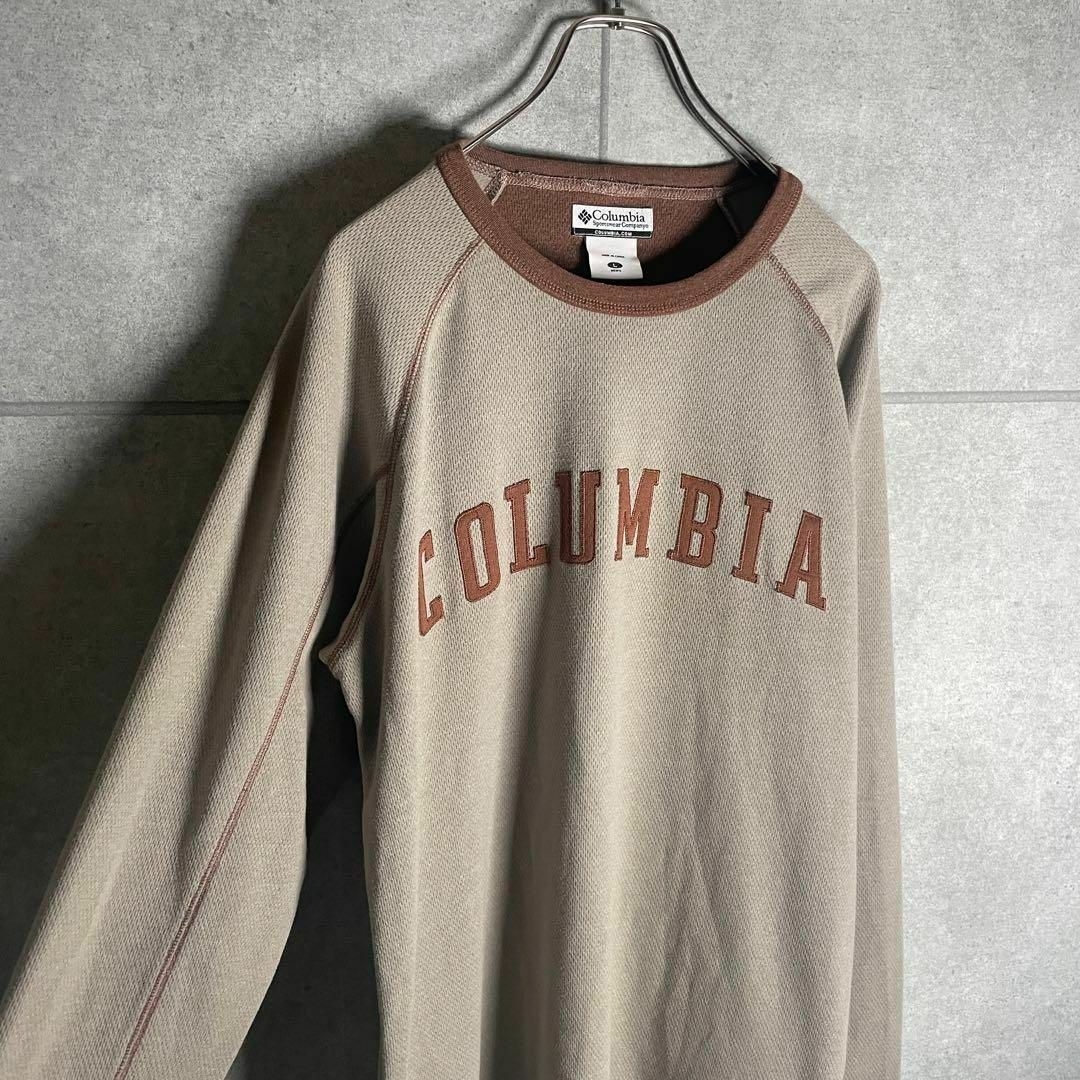 Columbia(コロンビア)の[古着]コロンビア　長袖　Tシャツ　ロンT　ラグラン　刺繍　ステッチ　ブラウン メンズのトップス(Tシャツ/カットソー(七分/長袖))の商品写真