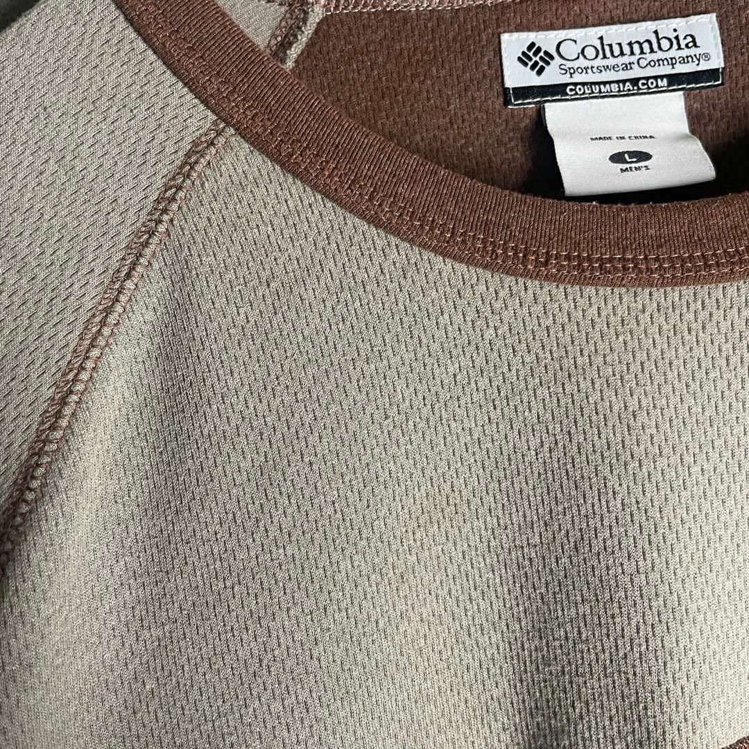 Columbia(コロンビア)の[古着]コロンビア　長袖　Tシャツ　ロンT　ラグラン　刺繍　ステッチ　ブラウン メンズのトップス(Tシャツ/カットソー(七分/長袖))の商品写真