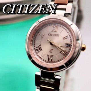 極美品 CITIZEN クロスシー デイト ソーラー レディース腕時計 718(腕時計)