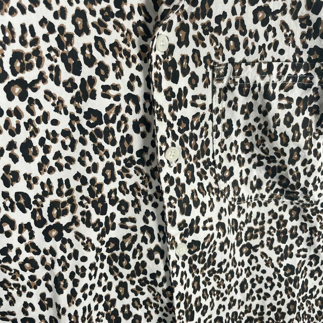 VINTAGE(ヴィンテージ)の[古着]ビンテージ　半袖　シャツ　豹柄　レオパード　アニマル　白　茶色　黒 メンズのトップス(シャツ)の商品写真