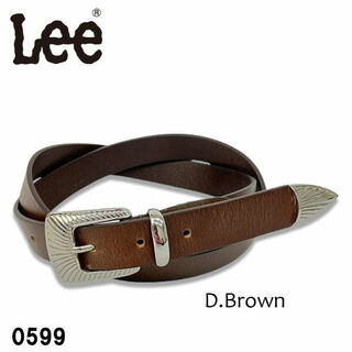 ブラウン Lee LEE リー 0599 25mm ナロー レザー ベルト(ベルト)