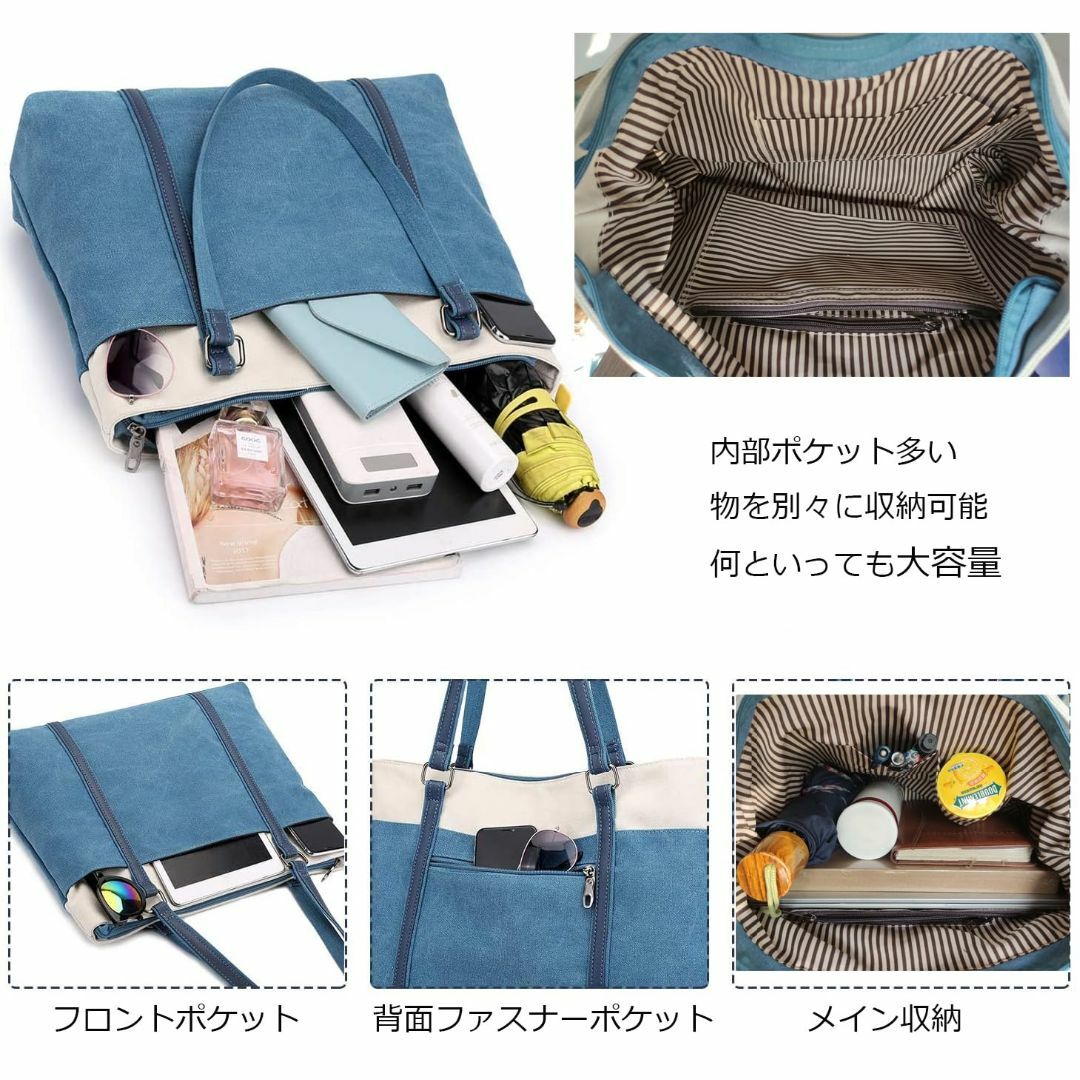【色: ブラック】[manukori] トートバッグ レディース 帆布 キャンバ レディースのバッグ(その他)の商品写真
