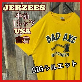 JERZEES - ジャージーズ メンズ オレンジ 2XL プリント 古着 90s 半袖 Tシャツ