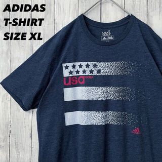 アディダス(adidas)のアメリカ古着 ADIDASアディダス　 USA GOLFプリントTシャツ　XL紺(Tシャツ/カットソー(半袖/袖なし))