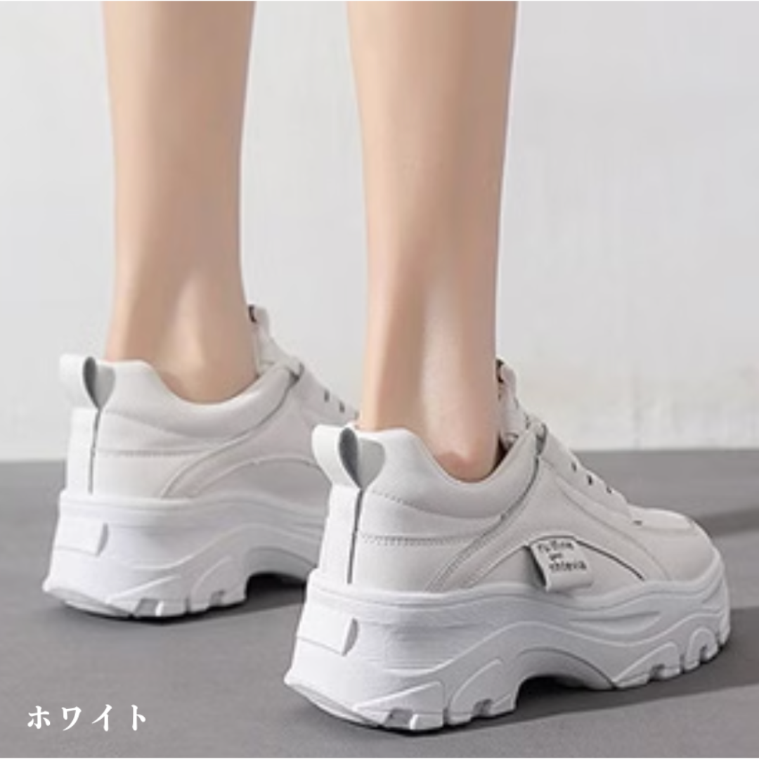 ダットスニーカー 美脚 厚底 スニーカー 韓国 レディースの靴/シューズ(スニーカー)の商品写真