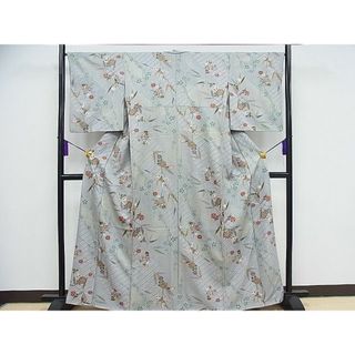 平和屋1■上質な小紋　ふくれ織　花籠文　金彩　逸品　CAAC8283nb(着物)