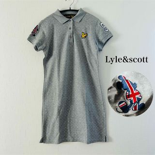 ライルアンドスコット(LYLE&SCOTT)のLyle&scott ディズニー 半袖ワンピース グレー ワッペン スポーツ(ひざ丈ワンピース)