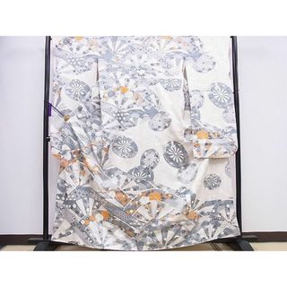 平和屋1■豪華振袖　駒刺繍　片輪車花文　金彩　逸品　CAAB1664ev(振袖)