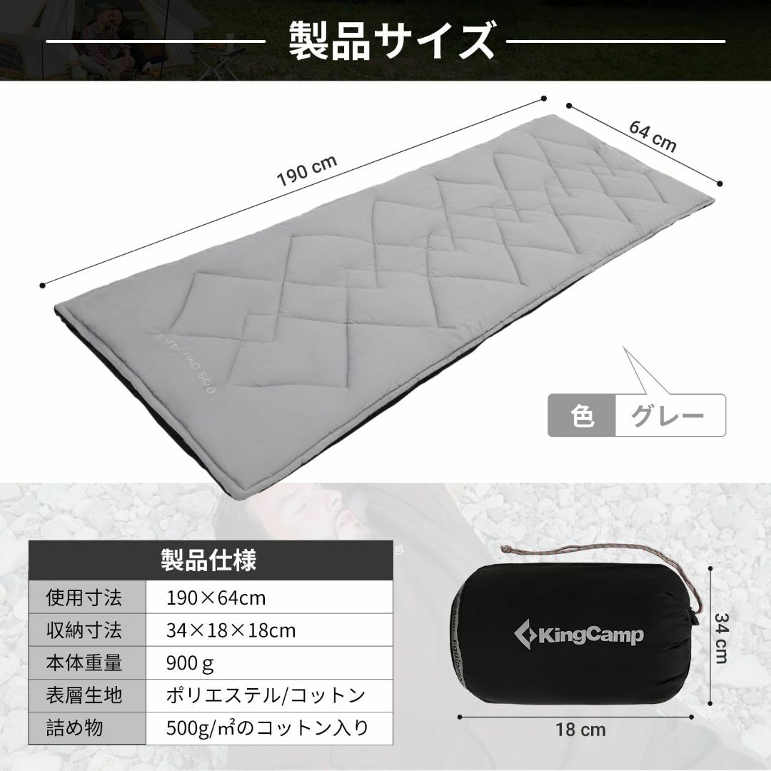 【色: 【M】500 g/㎡ グレー】KingCamp コット用マット 折りたた スポーツ/アウトドアのアウトドア(寝袋/寝具)の商品写真