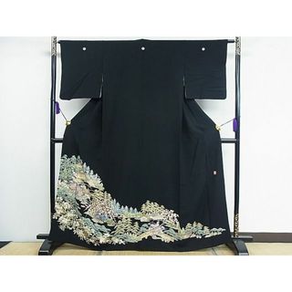 平和屋1■豪華黒留袖　作家物　樹林風景文　逸品　CAAC8276nb(着物)