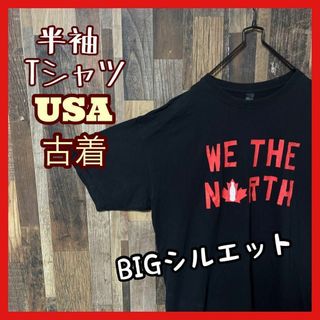 プリント メンズ ブラック XL ゆるだぼ USA古着 バスケ 半袖 Tシャツ(Tシャツ/カットソー(半袖/袖なし))