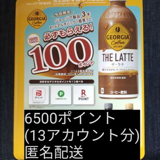 コカコーラ(コカ・コーラ)の必ずもらえる！6500ポイント(13アカウント分)(ノベルティグッズ)