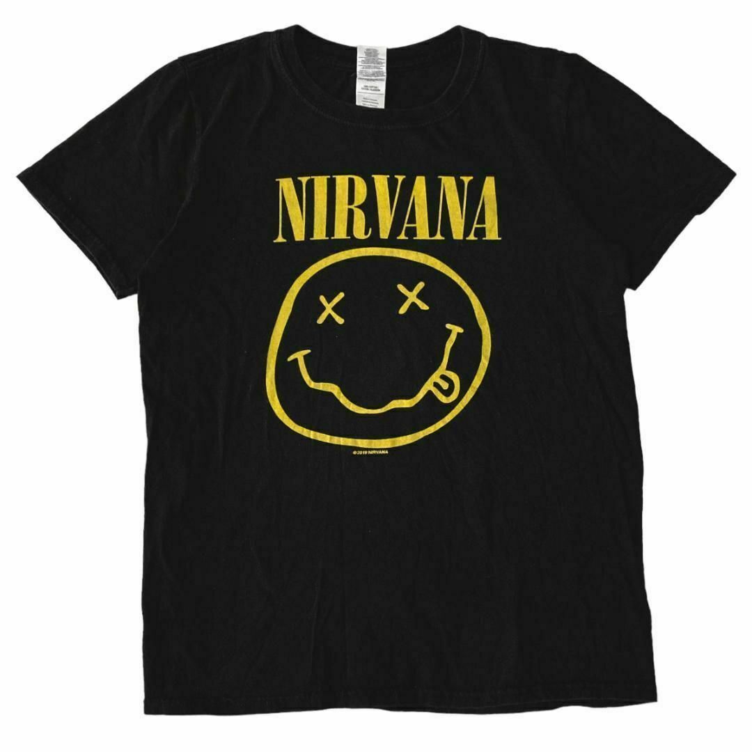 MUSIC TEE(ミュージックティー)のNIRVANA バンド半袖Tシャツ ニコちゃん スマイル ロックＴ x53 メンズのトップス(Tシャツ/カットソー(半袖/袖なし))の商品写真