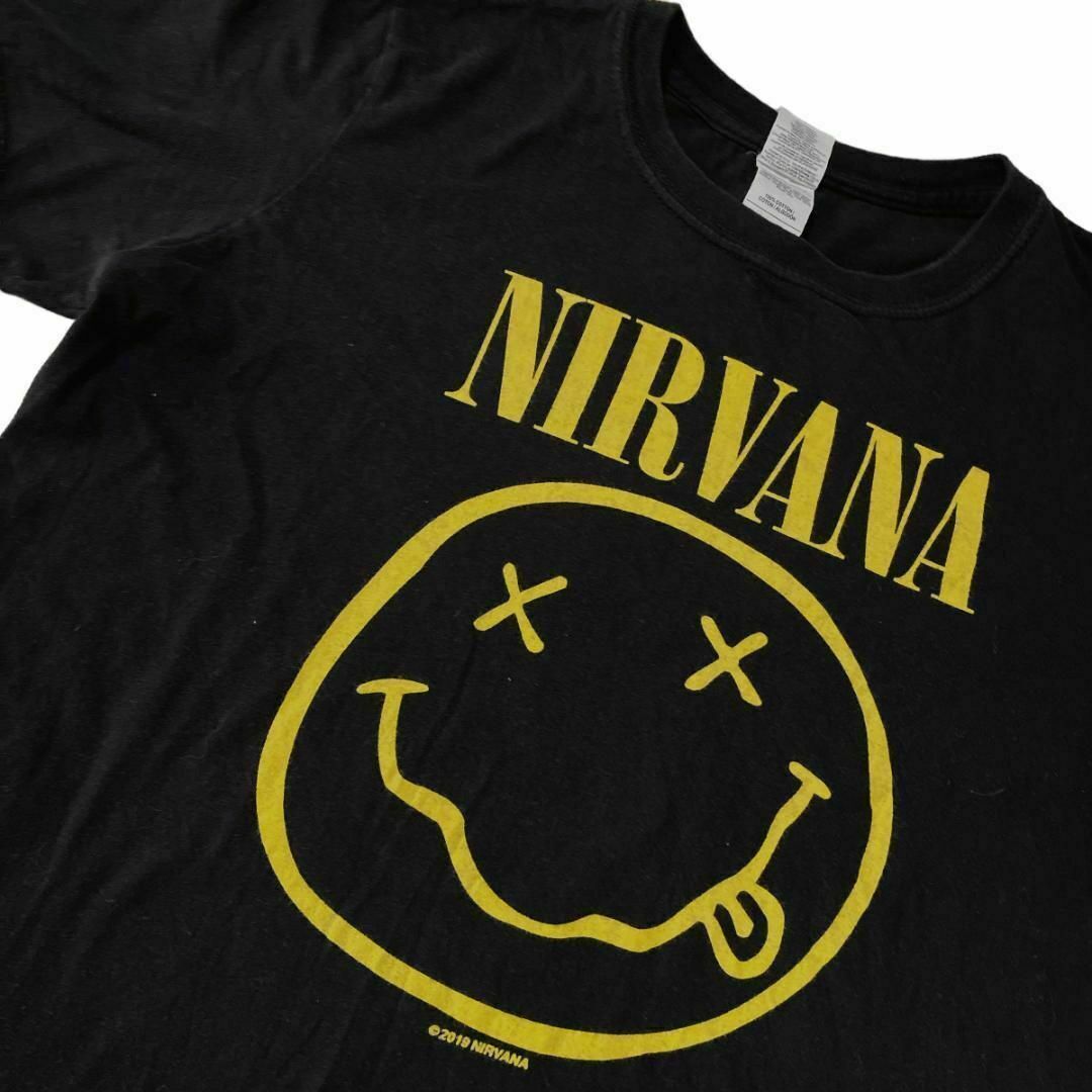 MUSIC TEE(ミュージックティー)のNIRVANA バンド半袖Tシャツ ニコちゃん スマイル ロックＴ x53 メンズのトップス(Tシャツ/カットソー(半袖/袖なし))の商品写真