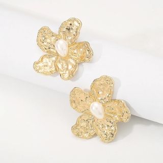 【売れてます】レディース かわいい おしゃれ 花 ピアス ゴールド (イヤリング)