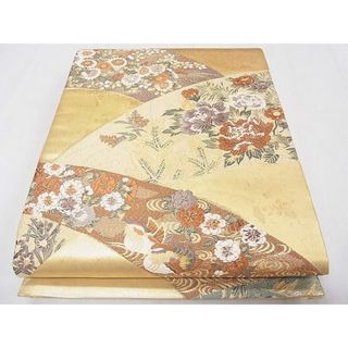 平和屋1■六通柄袋帯　富貴小花重ね　金糸　逸品　CAAB0095fb(帯)