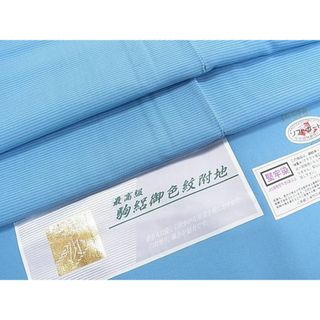 平和屋1■夏物　色無地　絽　堅牢染　空色　反端付き　逸品　CAAC4445ch(着物)