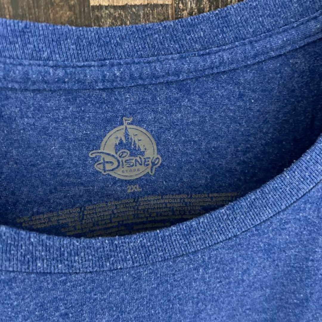Disney(ディズニー)のディズニー メンズ ブルー ミッキー 2XL USA古着 90s 半袖 Tシャツ メンズのトップス(Tシャツ/カットソー(半袖/袖なし))の商品写真
