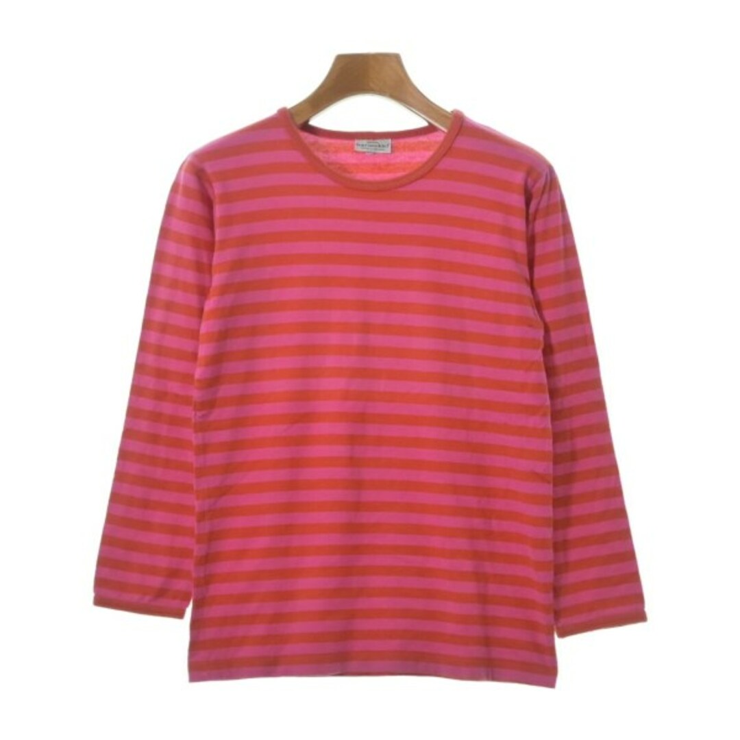 marimekko(マリメッコ)のmarimekko Tシャツ・カットソー -(S位) 赤xピンク(ボーダー) 【古着】【中古】 レディースのトップス(カットソー(半袖/袖なし))の商品写真