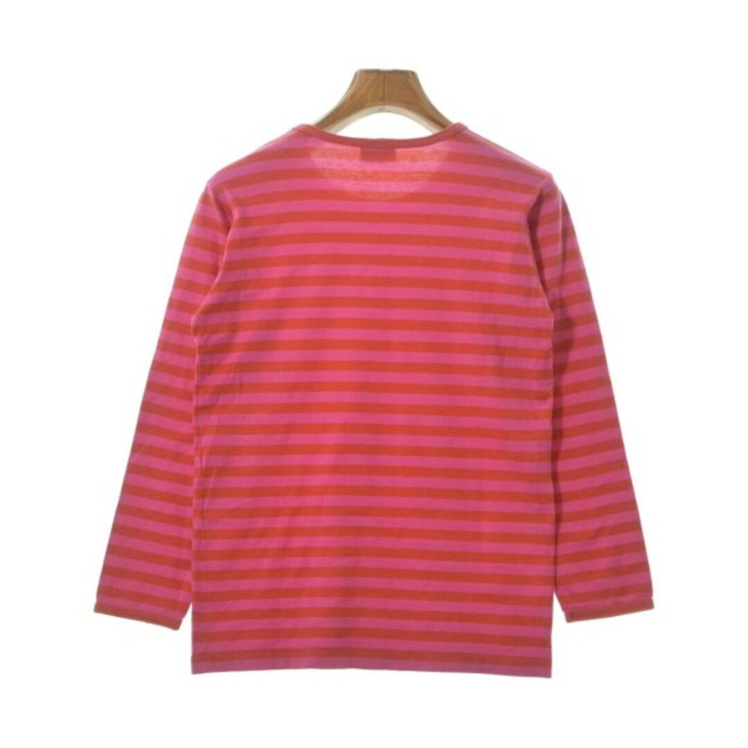 marimekko(マリメッコ)のmarimekko Tシャツ・カットソー -(S位) 赤xピンク(ボーダー) 【古着】【中古】 レディースのトップス(カットソー(半袖/袖なし))の商品写真