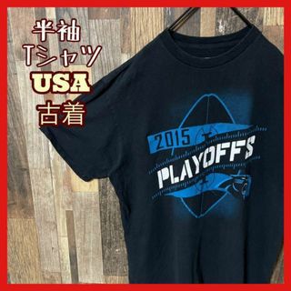 NFL アメフト チームロゴ メンズ ブラック L 古着 半袖 Tシャツ(Tシャツ/カットソー(半袖/袖なし))