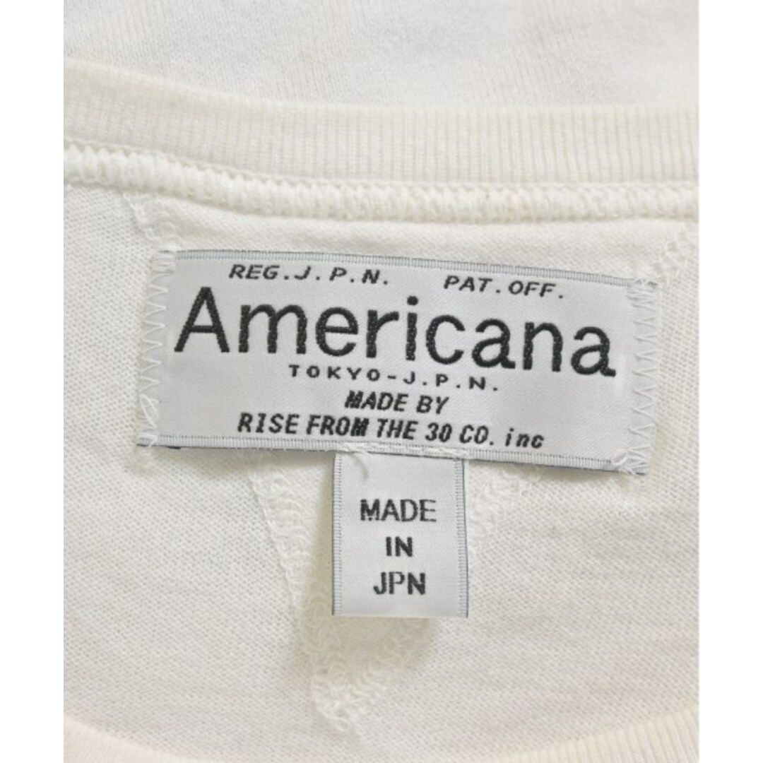 AMERICANA(アメリカーナ)のAmericana アメリカーナ Tシャツ・カットソー -(M位) 白 【古着】【中古】 レディースのトップス(カットソー(半袖/袖なし))の商品写真