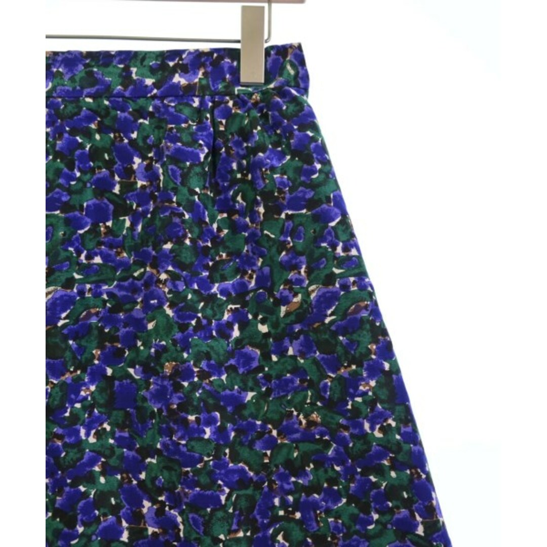 Drawer(ドゥロワー)のDrawer ドロワー ひざ丈スカート 38(M位) 紫x緑x白(総柄) 【古着】【中古】 レディースのスカート(ひざ丈スカート)の商品写真