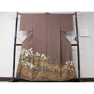 平和屋1■豪華色留袖　十二単衣　平安人物花文　金彩　逸品　未使用　CAAC2005an(着物)