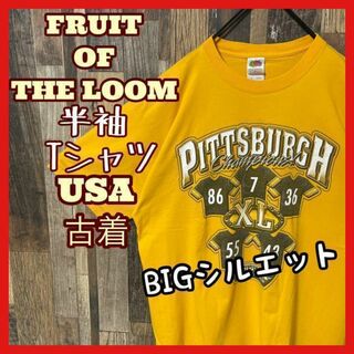 フルーツオブザルーム(FRUIT OF THE LOOM)のフルーツオブザルーム メンズ オレンジ XL USA古着 90s 半袖 Tシャツ(Tシャツ/カットソー(半袖/袖なし))
