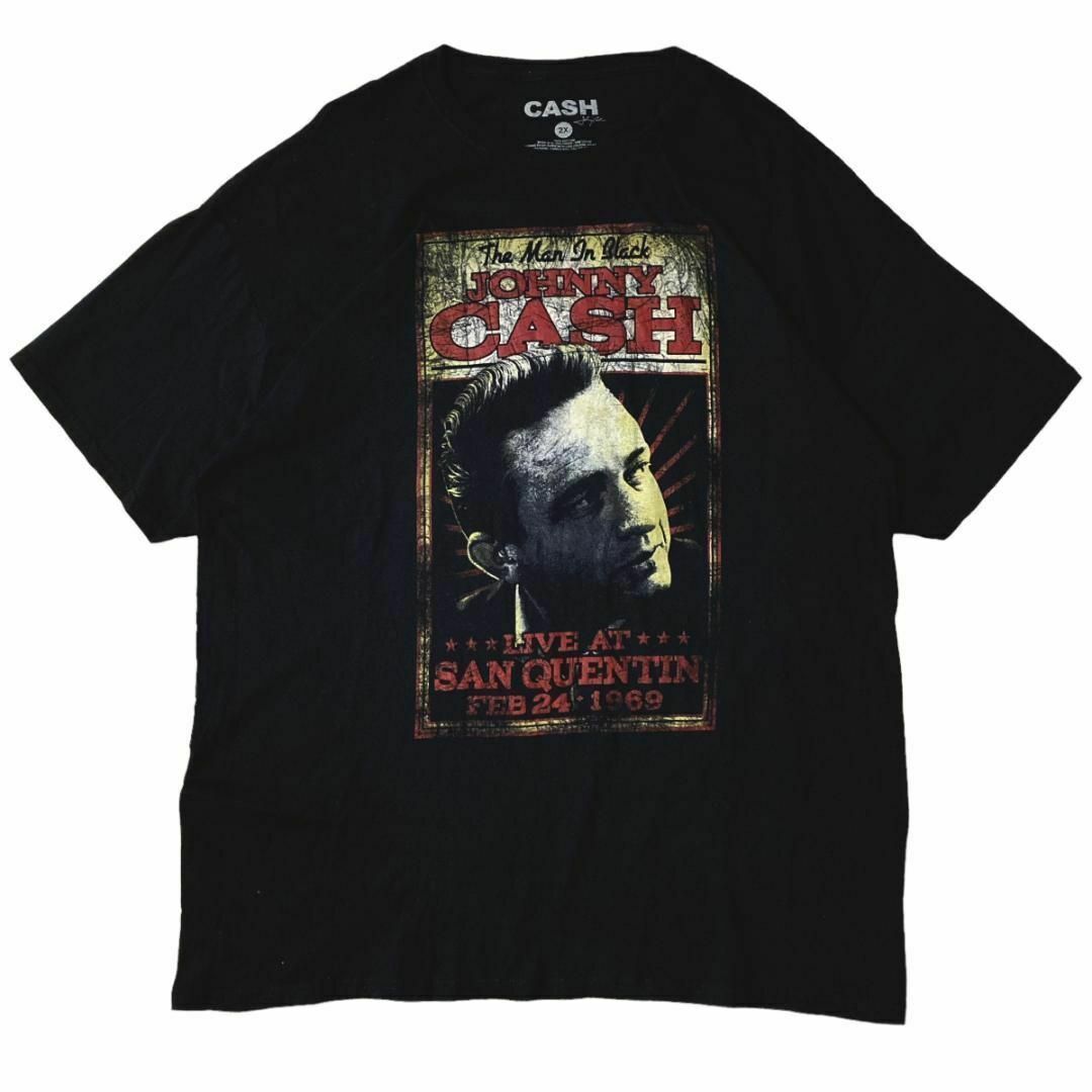MUSIC TEE(ミュージックティー)のCASH ジョニーキャッシュ 半袖Tシャツ バンドTシャツ US古着 x44 メンズのトップス(Tシャツ/カットソー(半袖/袖なし))の商品写真
