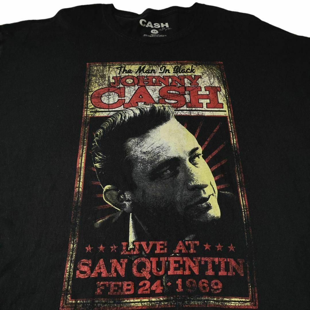 MUSIC TEE(ミュージックティー)のCASH ジョニーキャッシュ 半袖Tシャツ バンドTシャツ US古着 x44 メンズのトップス(Tシャツ/カットソー(半袖/袖なし))の商品写真