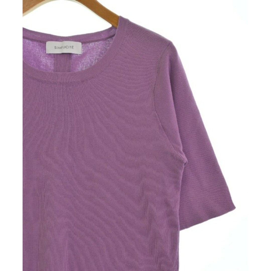 Simplicite(シンプリシテェ)のSimplicite シンプルシテ ニット・セーター -(S位) 紫 【古着】【中古】 レディースのトップス(ニット/セーター)の商品写真