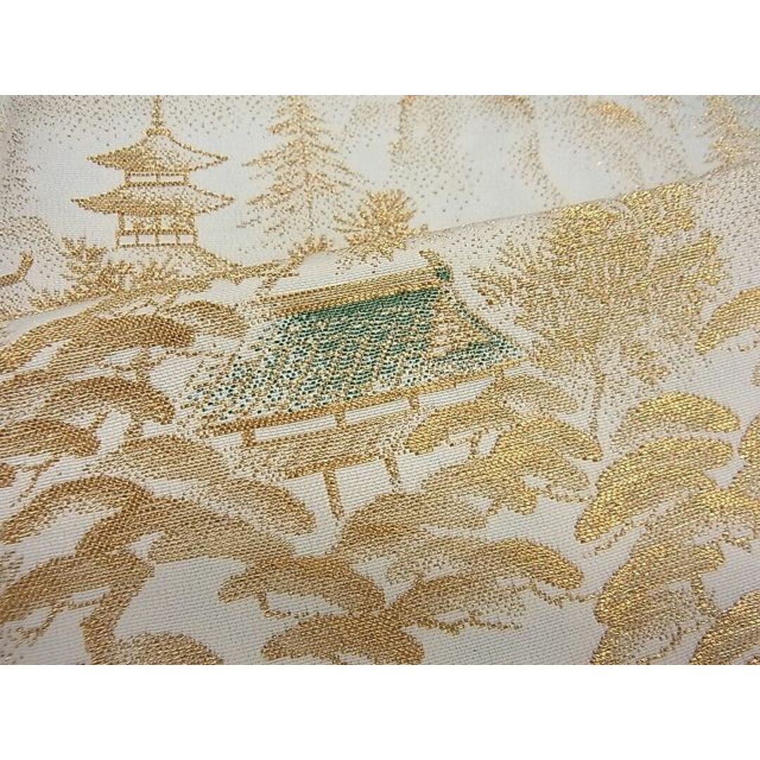 平和屋1■豪華色留袖　四季山水園　壽光織　暈し染め　金糸　逸品　CAAC5973ut レディースの水着/浴衣(着物)の商品写真