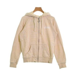 ステューシー(STUSSY)のSTUSSY ステューシー パーカー M ベージュx白(総柄) 【古着】【中古】(パーカー)