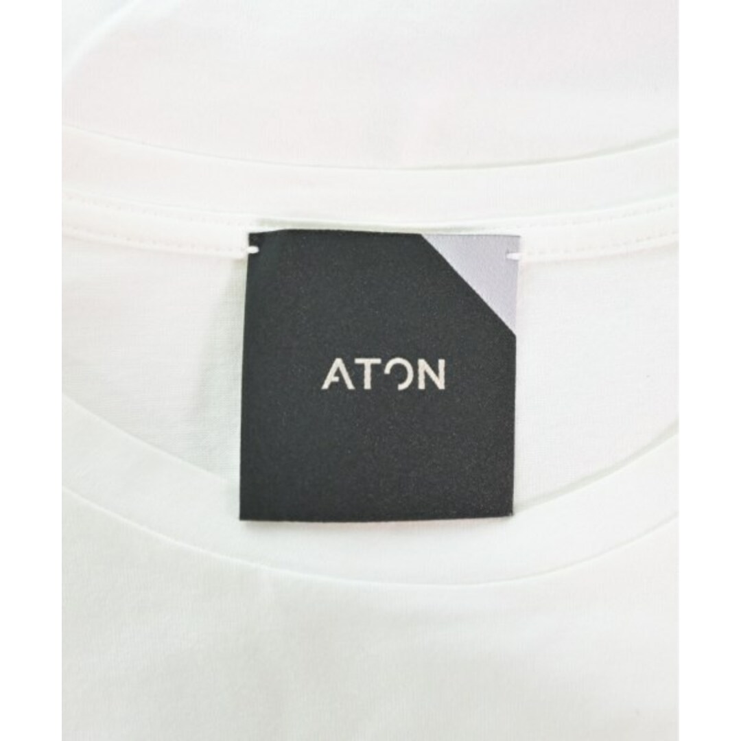 ATON(エイトン)のATON エイトン Tシャツ・カットソー 1(S位) 白 【古着】【中古】 レディースのトップス(カットソー(半袖/袖なし))の商品写真