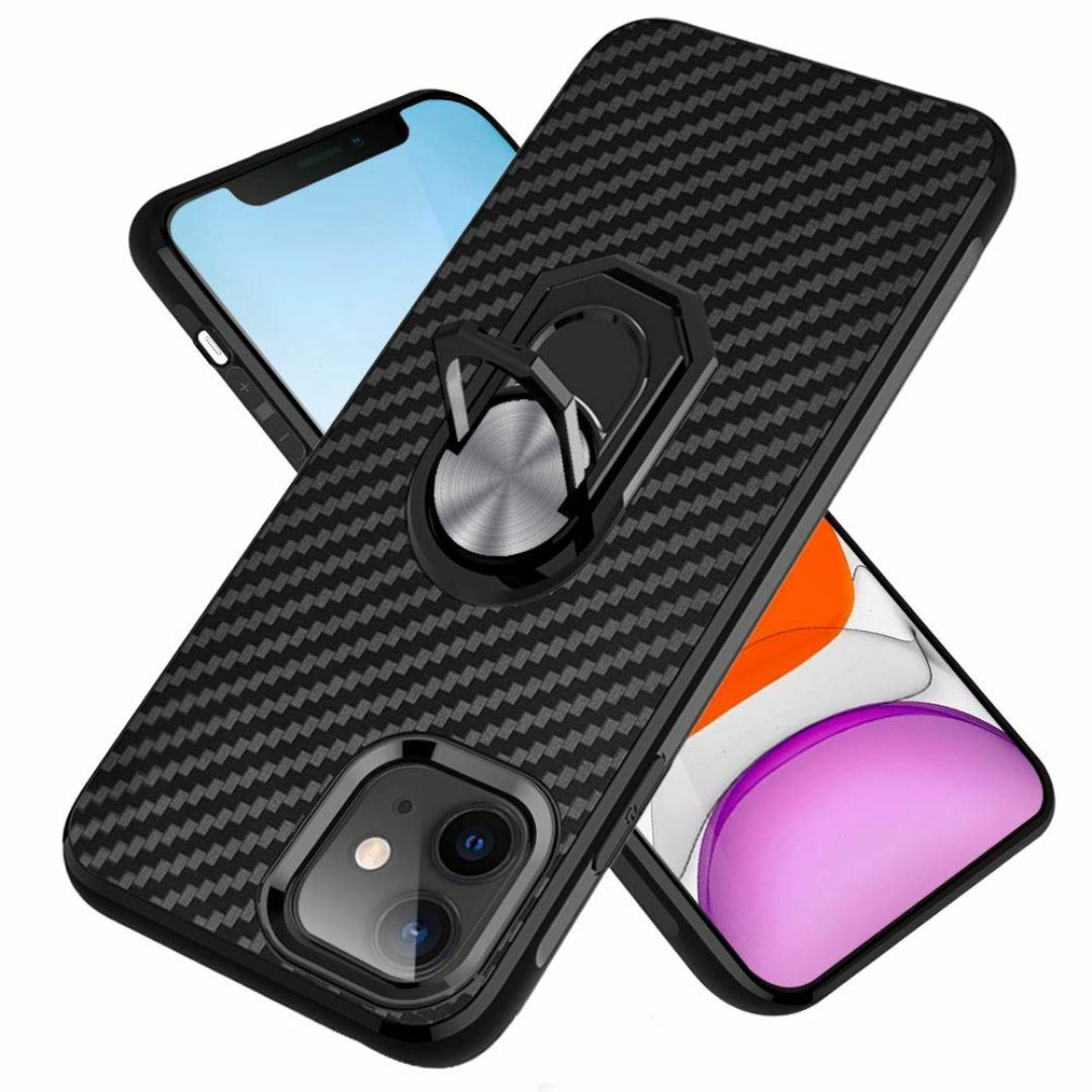 【人気商品】iPhone 11 ケースリング付き 落下吸収 TPU 落下防止 P スマホ/家電/カメラのスマホアクセサリー(その他)の商品写真