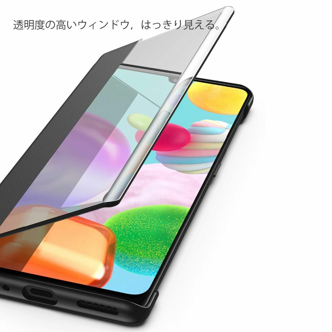 【色:レッド】Galaxy A41のケース,ミラー 手帳型 知能休眠  かわいい スマホ/家電/カメラのスマホアクセサリー(その他)の商品写真