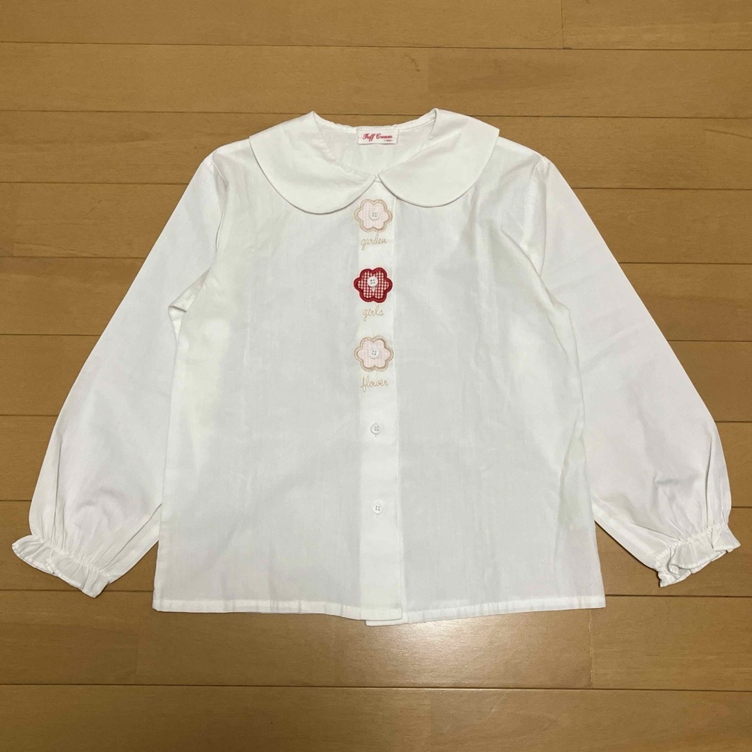 ブラウス　ホワイト　Puff Cream   120 キッズ/ベビー/マタニティのキッズ服女の子用(90cm~)(ブラウス)の商品写真