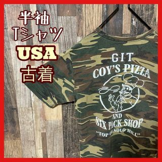 カモフラ 迷彩 メンズ プリント M USA古着 90s 半袖 Tシャツ(Tシャツ/カットソー(半袖/袖なし))