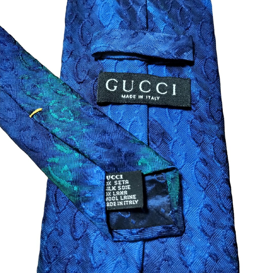 Gucci(グッチ)の★GUCCI★　グッチ　ブルー系　総柄　イタリア製 メンズのファッション小物(ネクタイ)の商品写真